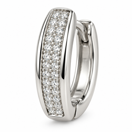 Pavé Huggie Hoop Earring