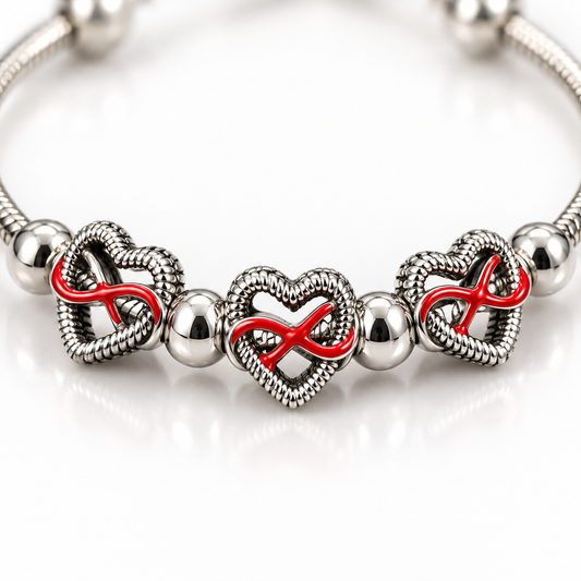 Red Infinity Heart Bracelet