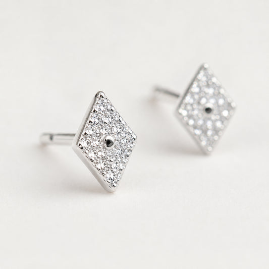 Pavé Rhombus Stud Earrings