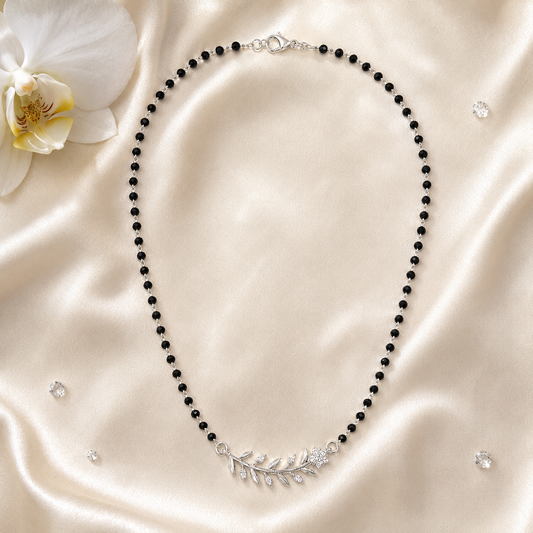 925 Sterling Silver Leaf & Floral Mangalsutra