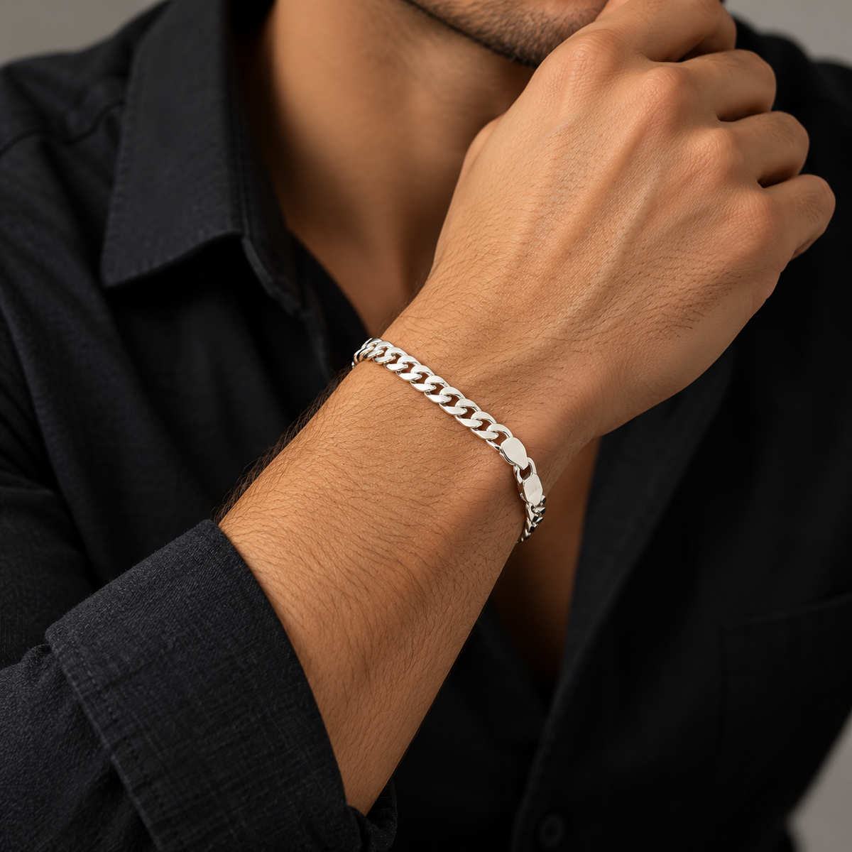 Men’s Silver Curb Bracelet