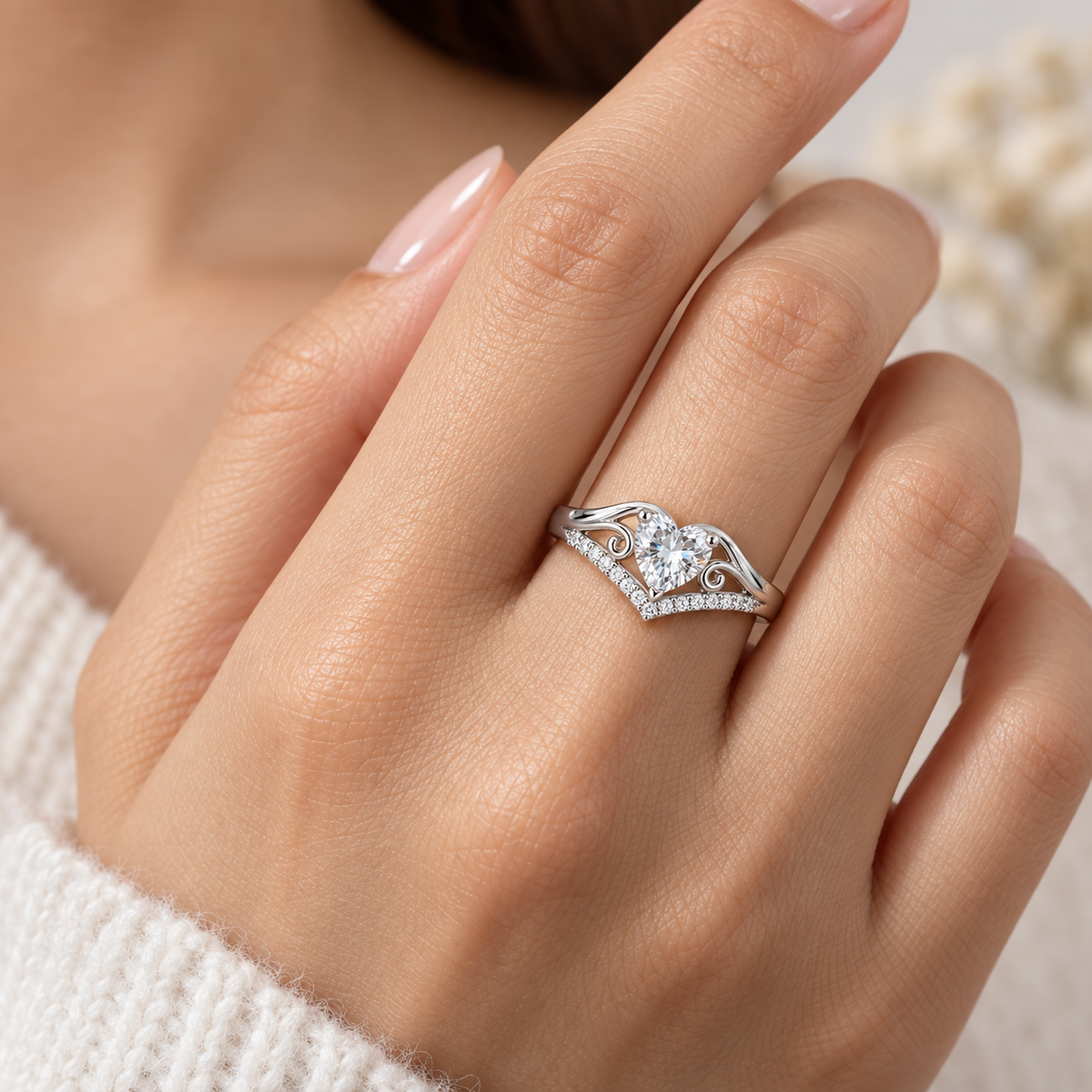 Heart of Elegance Silver Ring