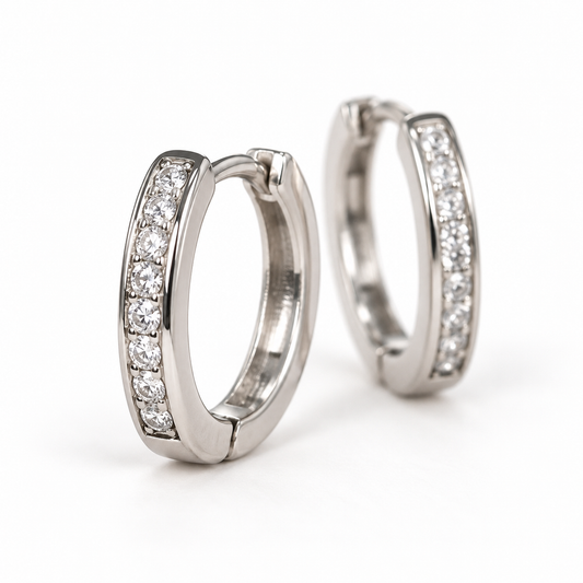 Silver Starlight Hoop Earrings