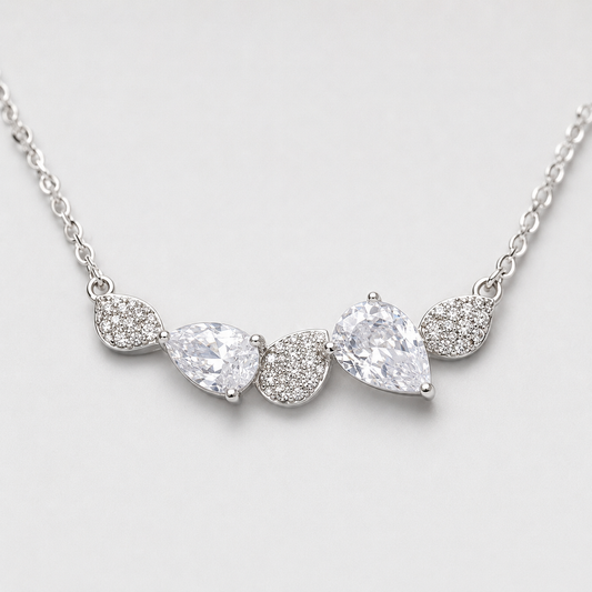 925 Sterling Silver Five-Leaf Necklace