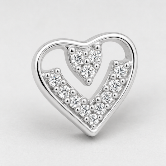 Crystal Heart Stud Earrings
