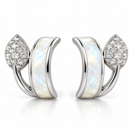 Pearlescent Leaf Earrings