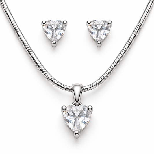 Sweetheart Necklace & Earrings Set
