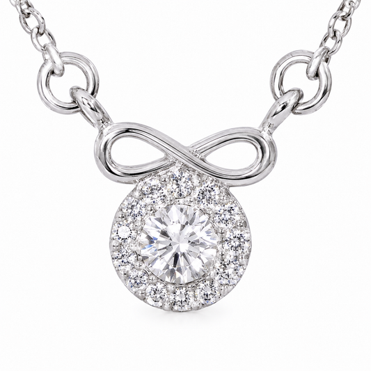 925 Sterling Silver Infinity Halo Mangalsutra Necklace