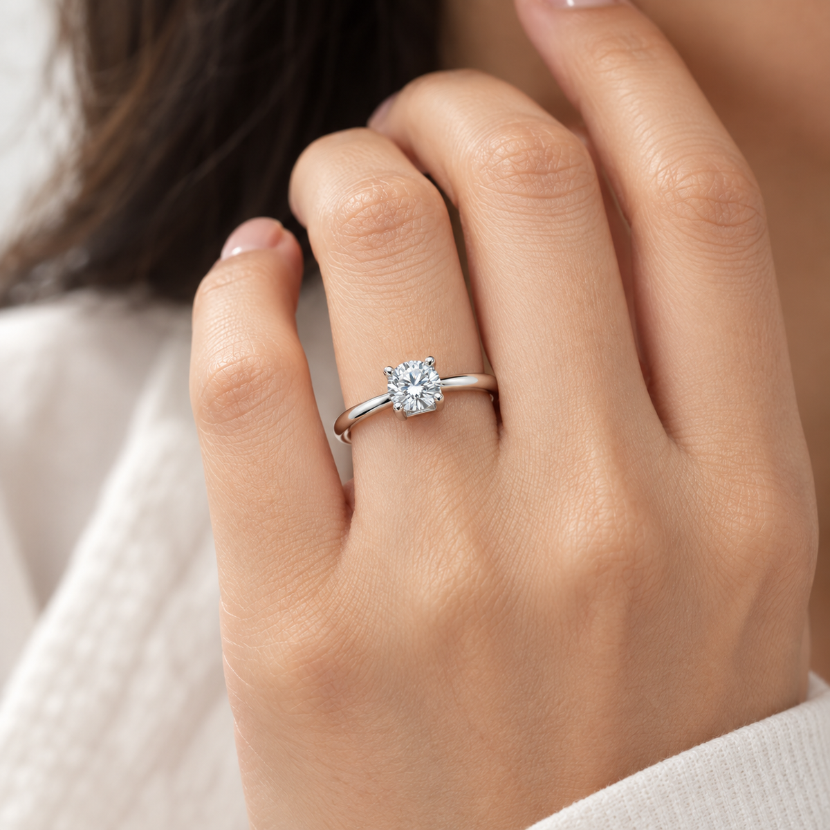 Classic Silver Solitaire Ring