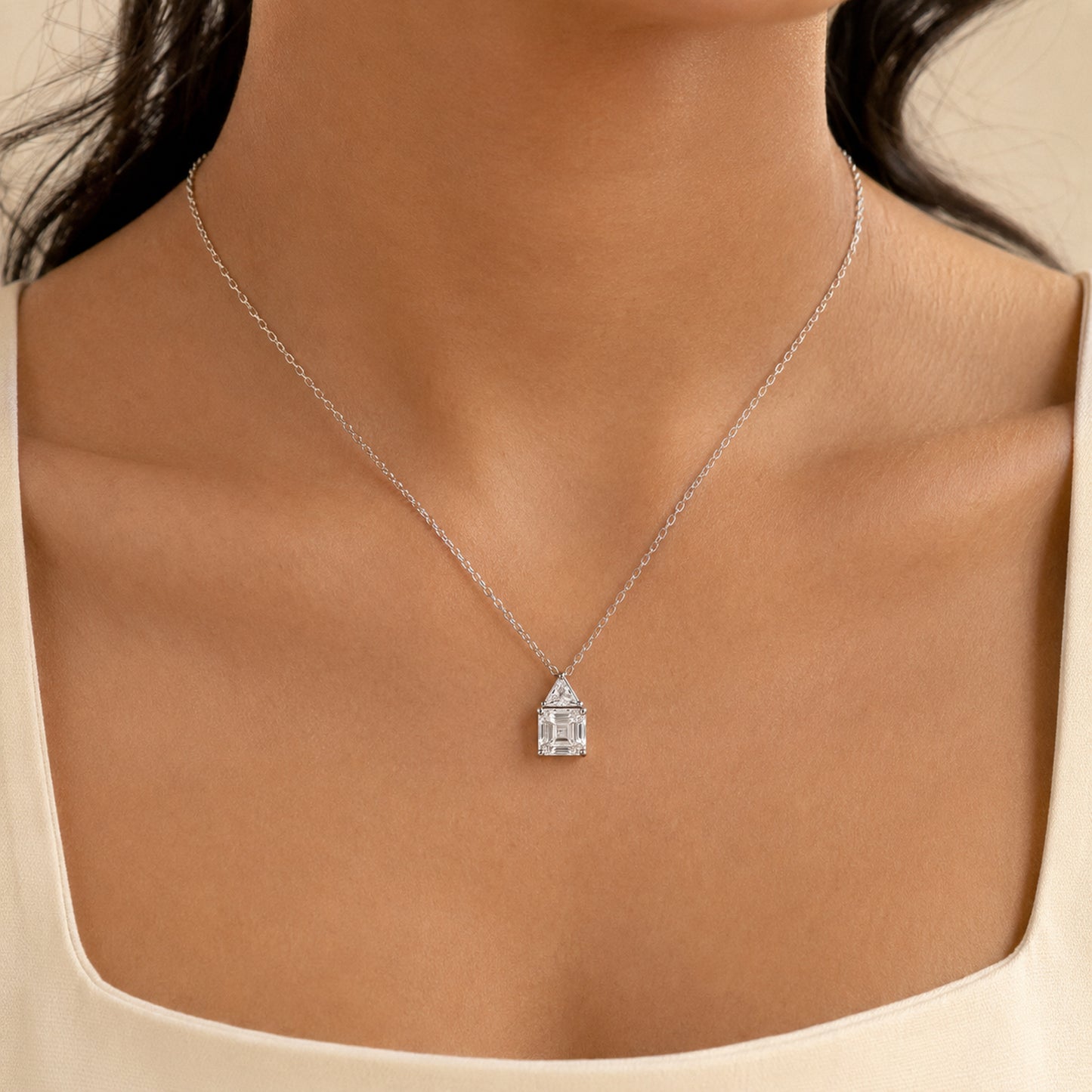Geometric Two-Stone Necklace