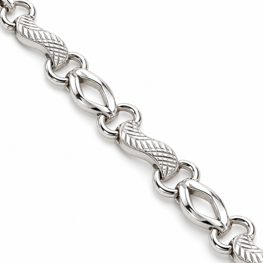 Silver Rope Link Bracelet