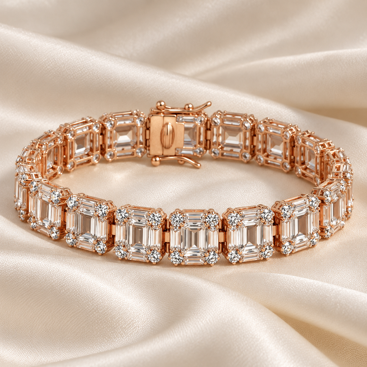 Rose Gold Rectangular Sparkle Bracelet