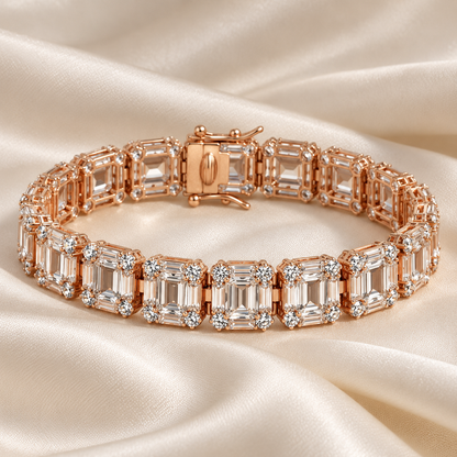Rose Gold Rectangular Sparkle Bracelet