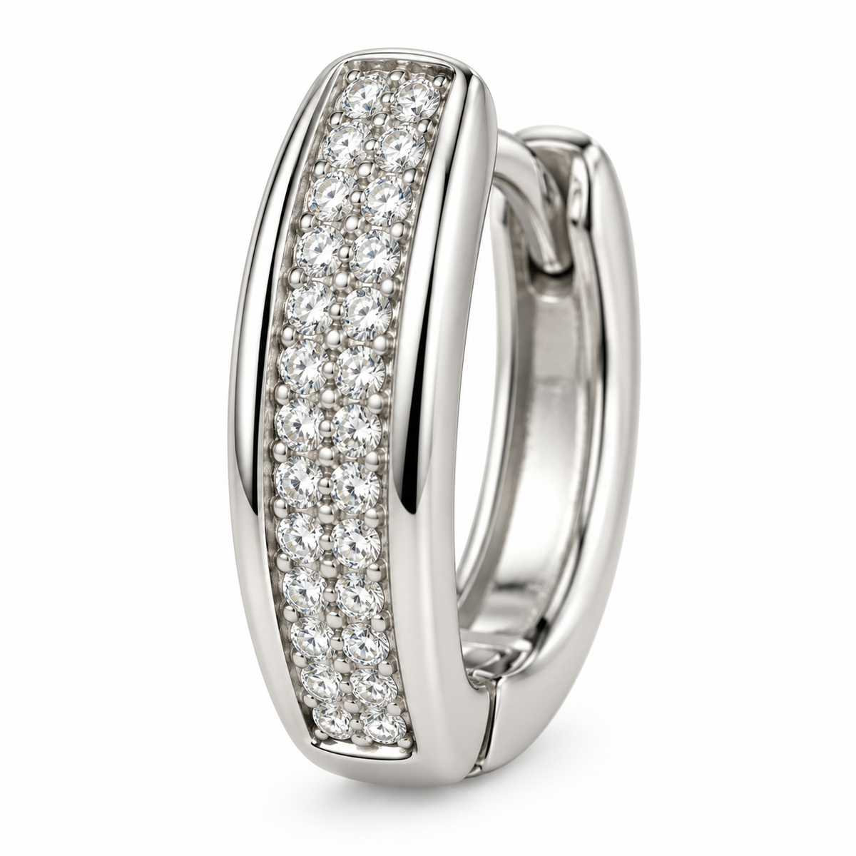 Pavé Huggie Hoop Earring