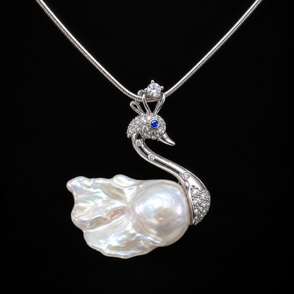 Royal Crown Swan Baroque Pearl Necklace