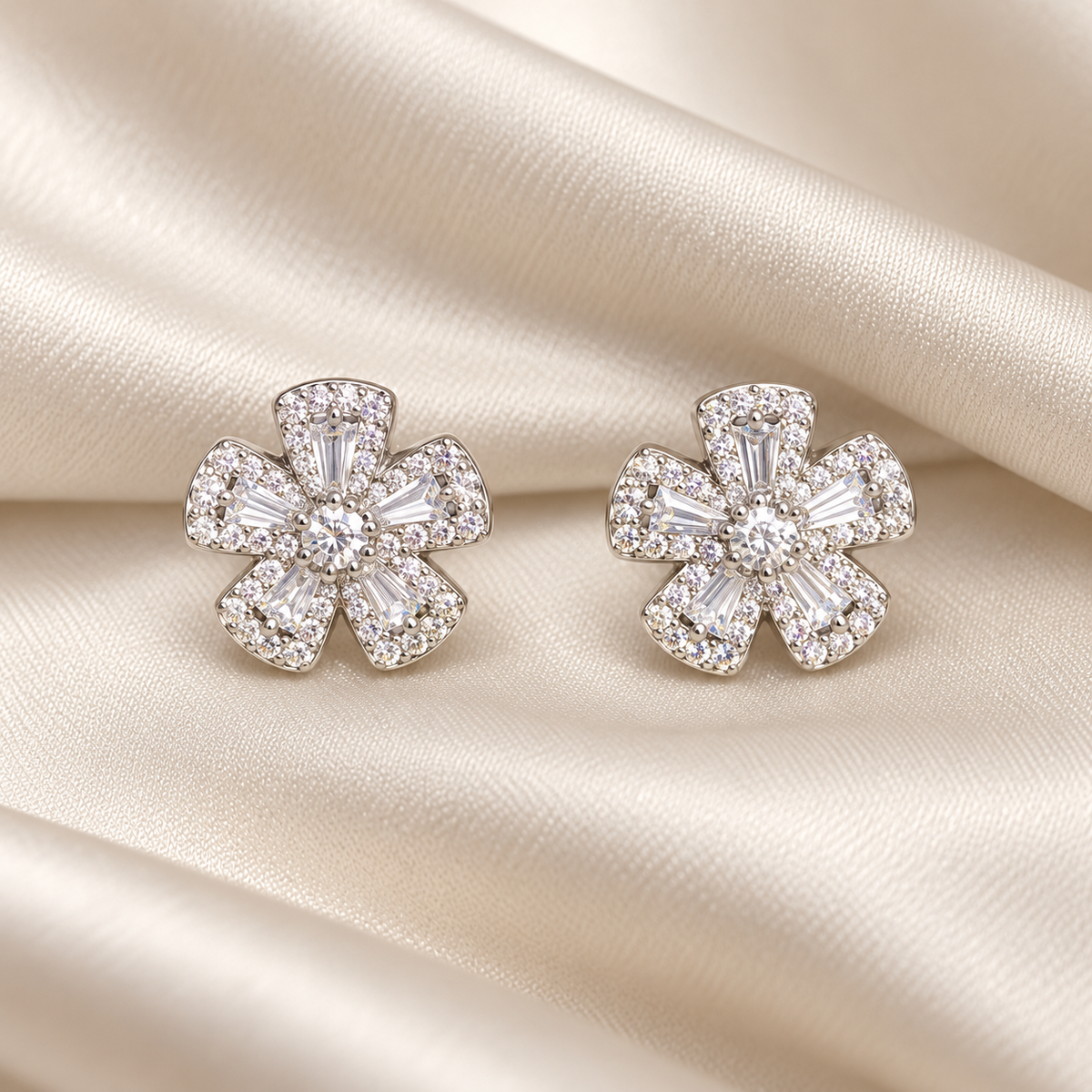 Radiant Blossom Stud Earrings