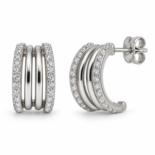 Layered Sparkle Hoop Earrings
