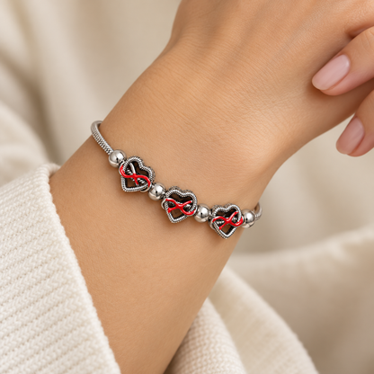 Red Infinity Heart Bracelet