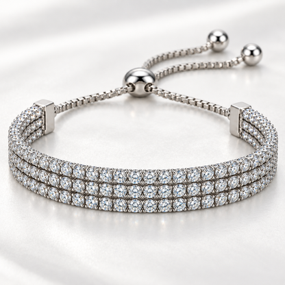 Three-Row Tennis Bracelet