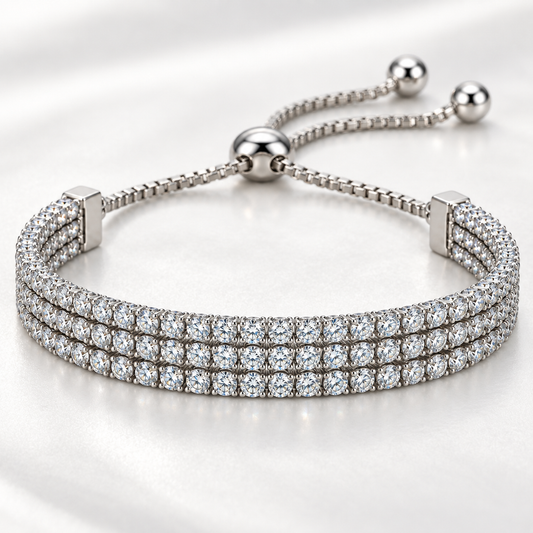 Three-Row Tennis Bracelet