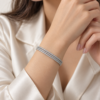 Three-Row Tennis Bracelet