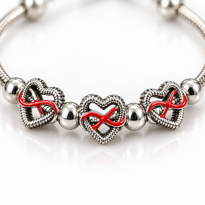 Red Infinity Heart Bracelet