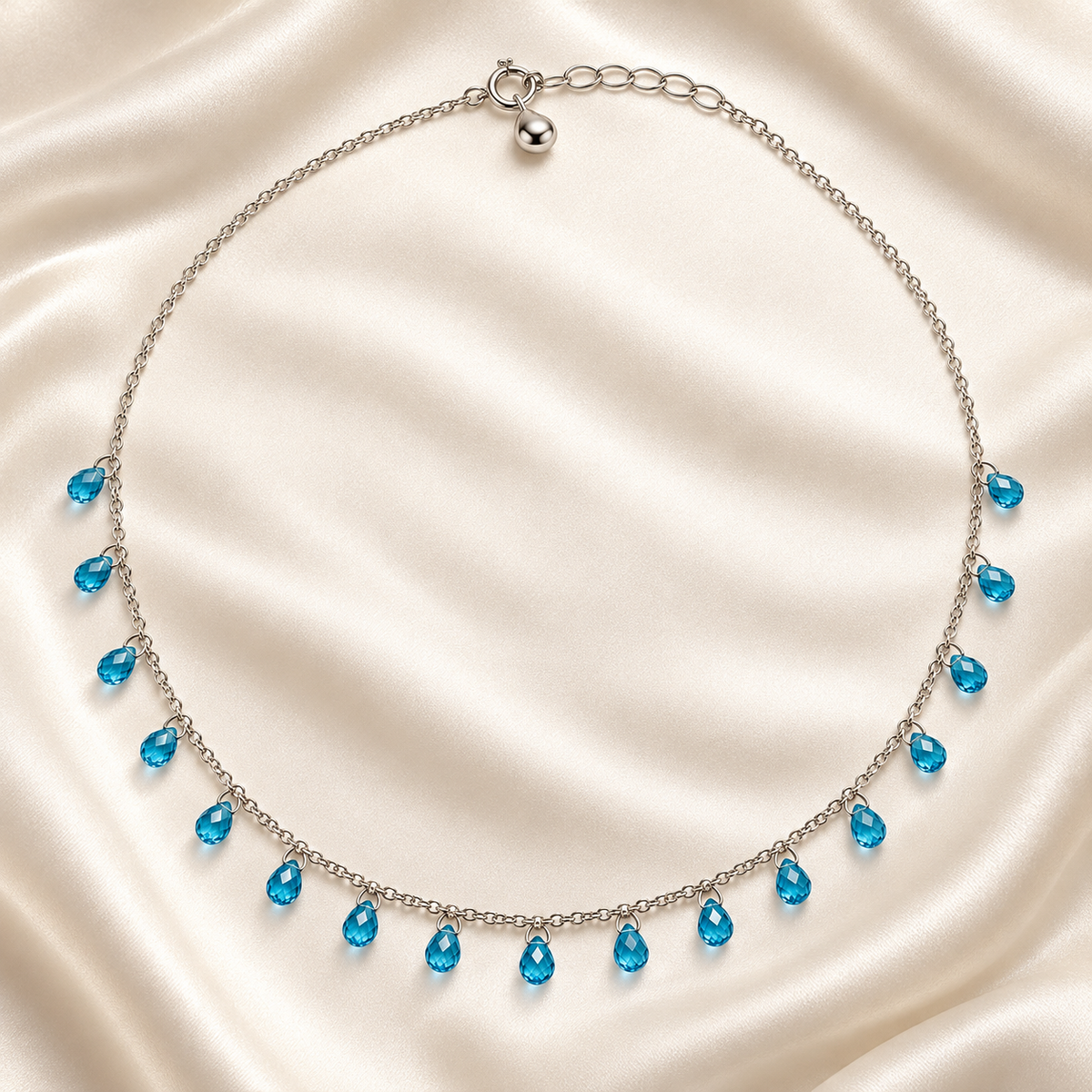 Blue Teardrop Necklace