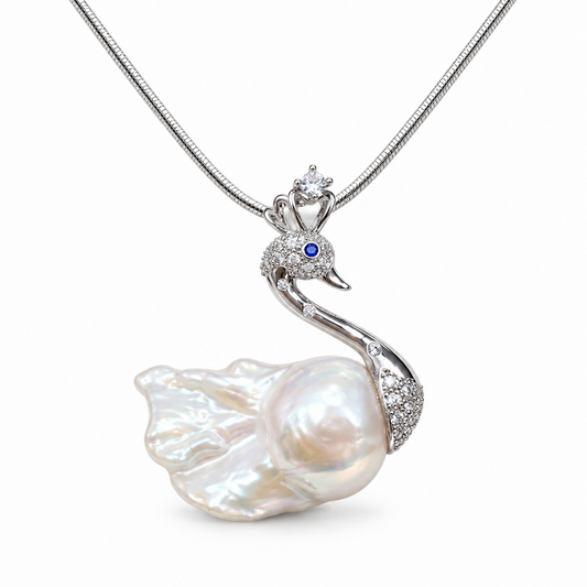 Royal Crown Swan Baroque Pearl Necklace