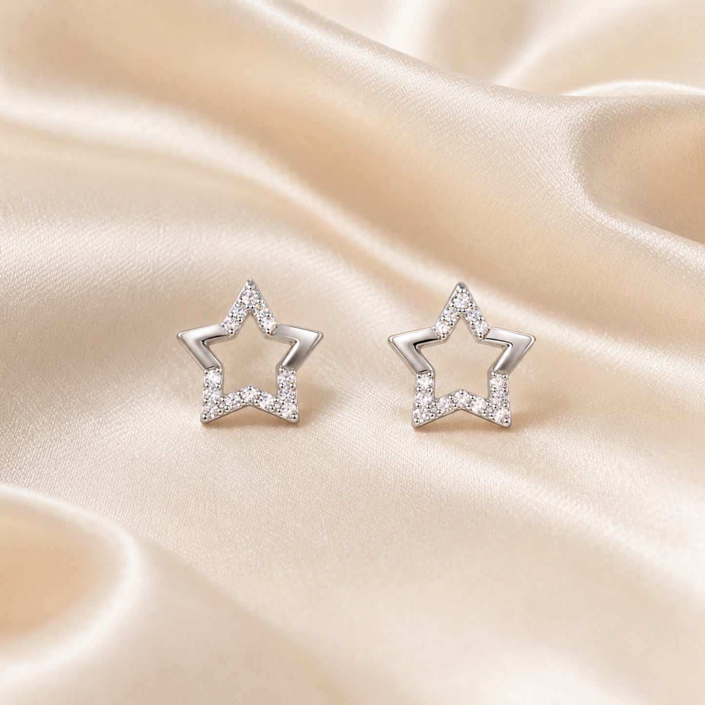 925 Sterling Silver Celestial Star Stud Earrings