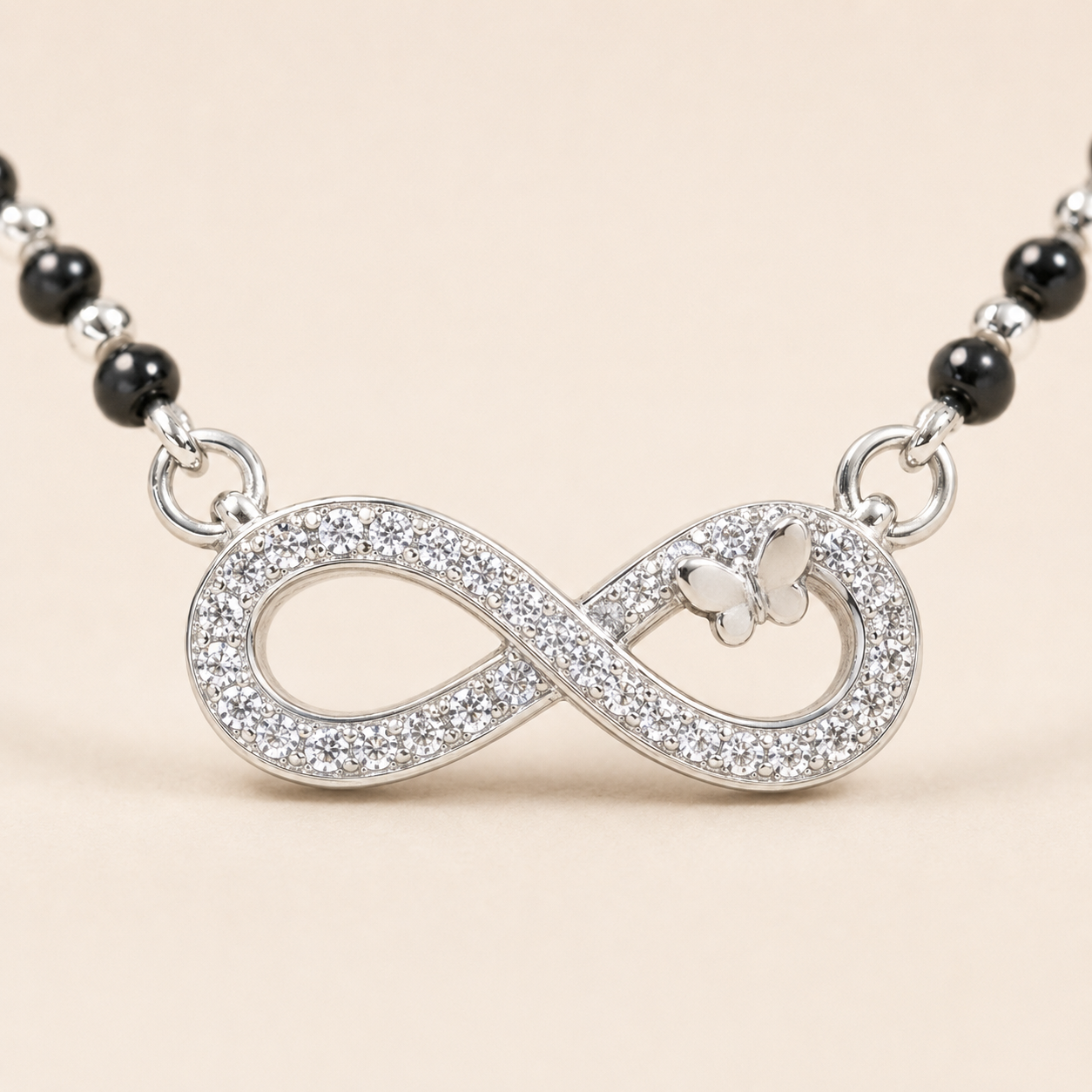 Forever Grace 925 Silver Infinity Butterfly Mangalsutra