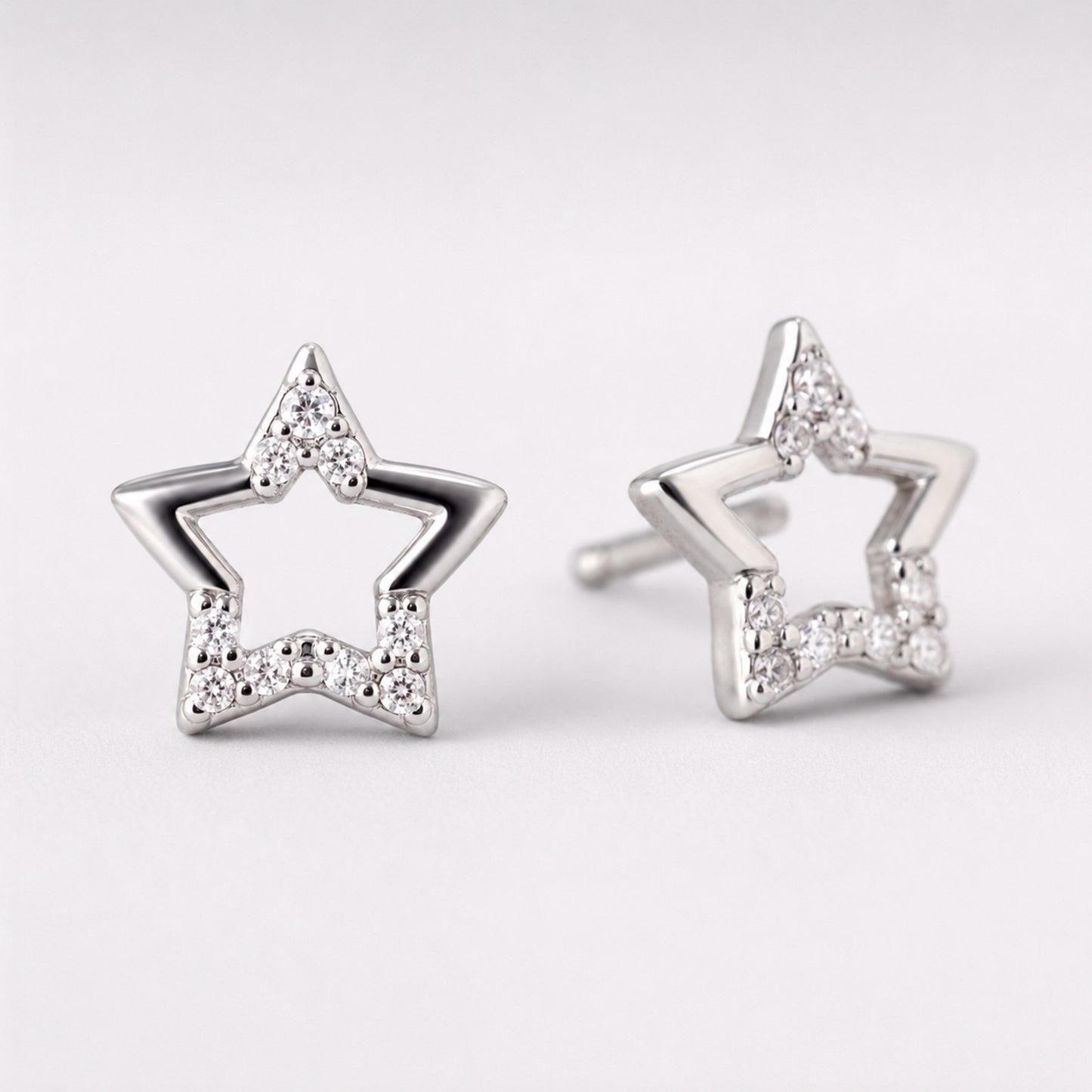 925 Sterling Silver Celestial Star Stud Earrings