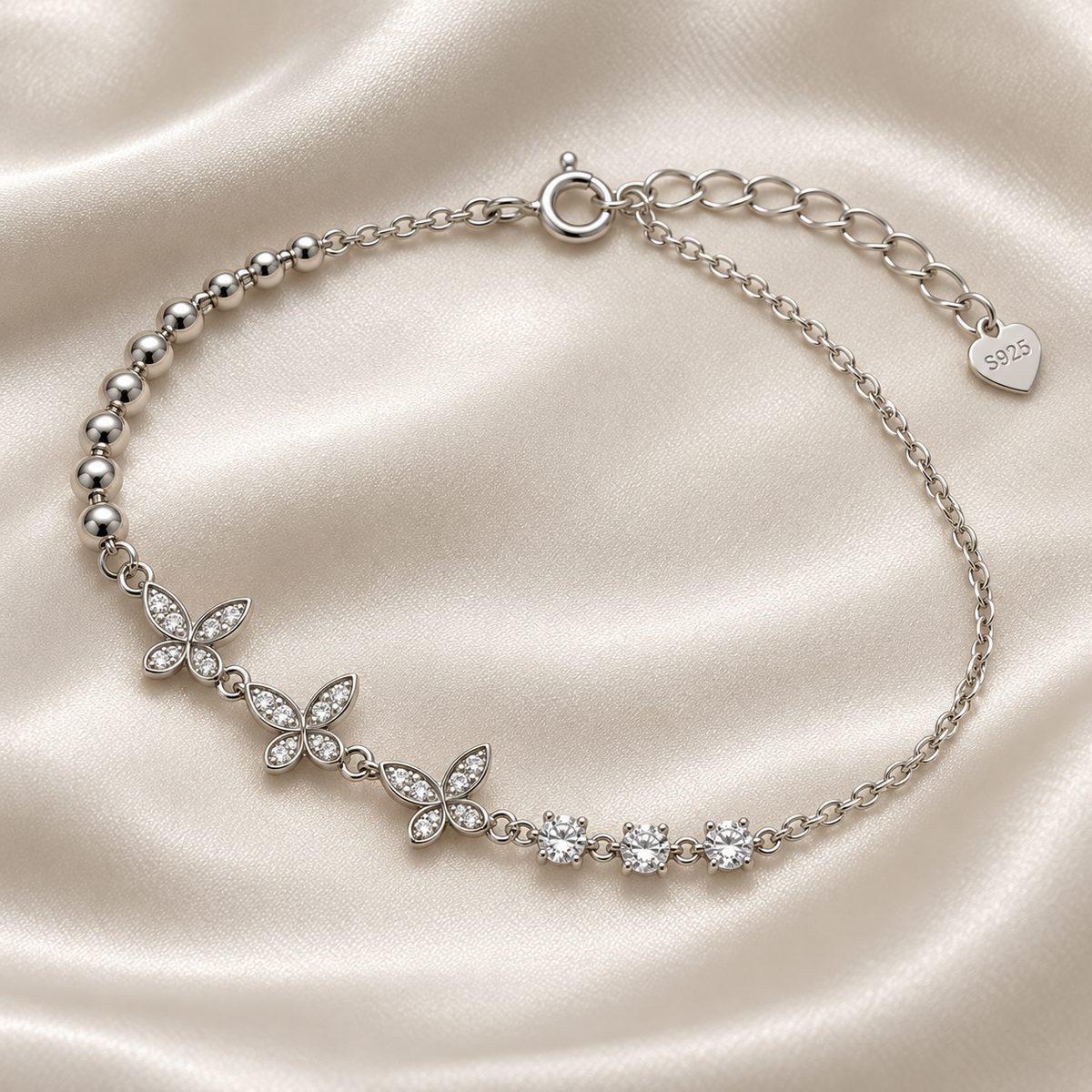 Butterfly Grace Silver Bracelet