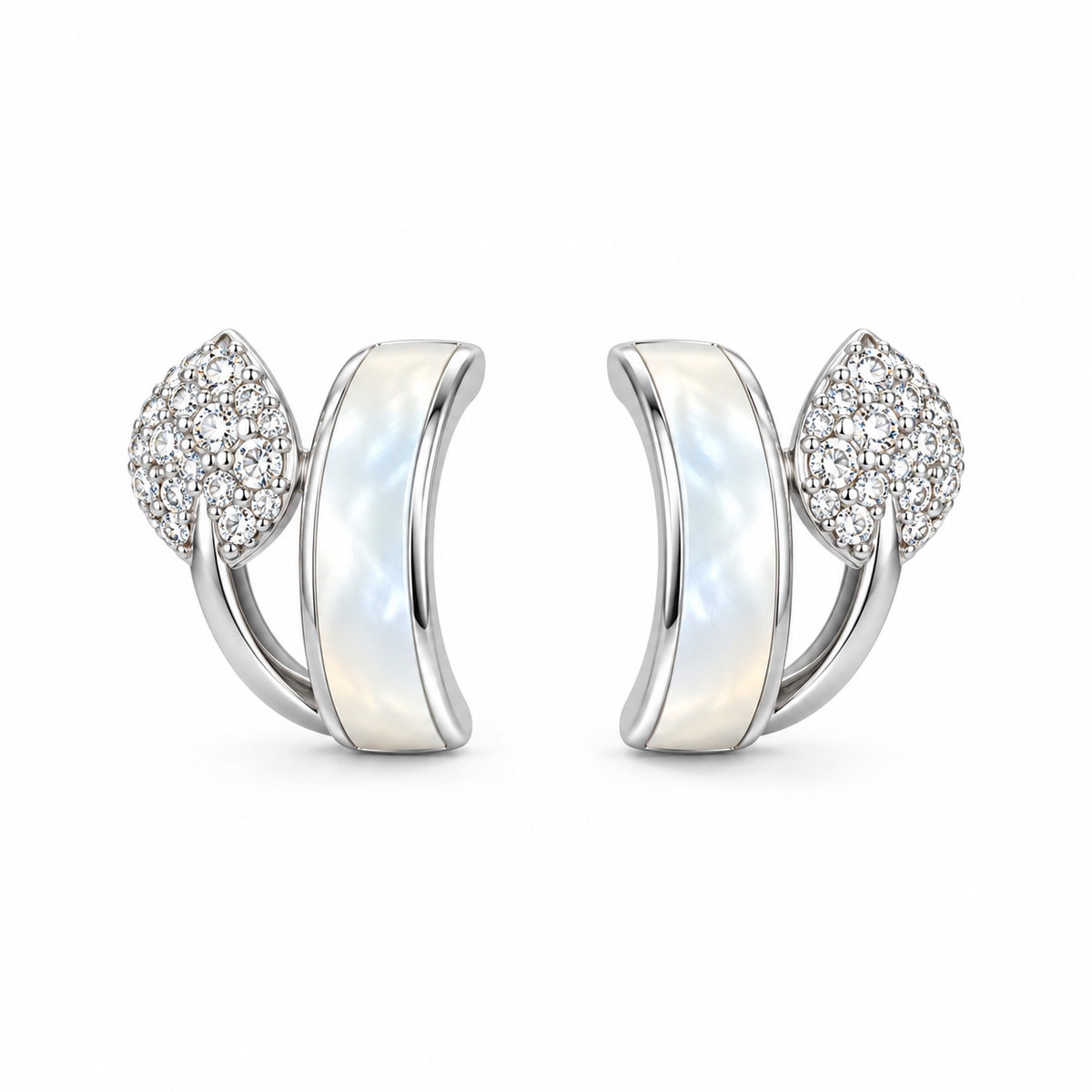 Pearlescent Leaf Earrings