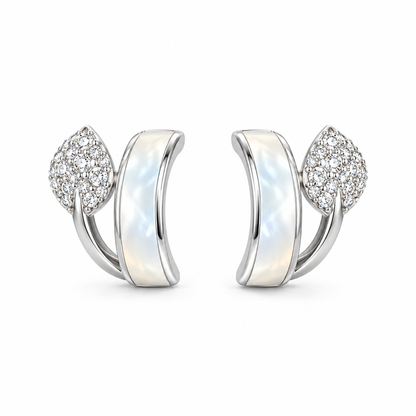 Pearlescent Leaf Earrings