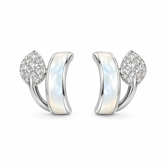 Pearlescent Leaf Earrings