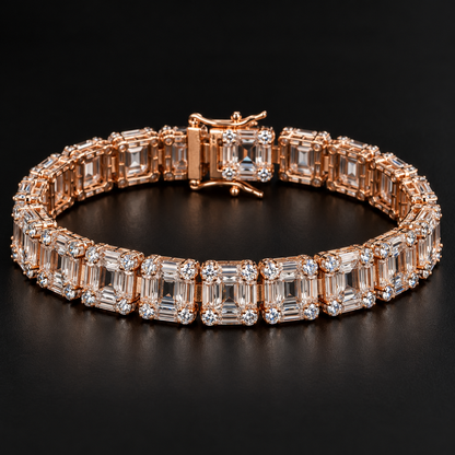Rose Gold Rectangular Sparkle Bracelet
