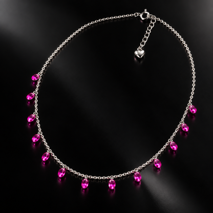Pink Drop Necklace