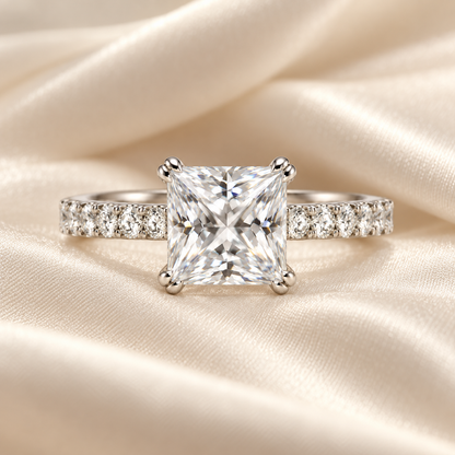 Princess-Cut Silver Ring