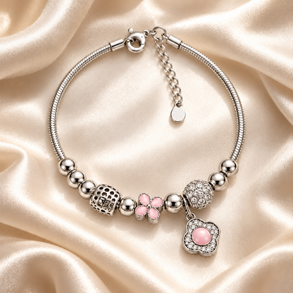 Silver Blossom Charm Bracelet