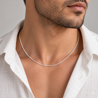 Silver Men’s Box Chain