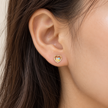 Aurora Heart Stud Earrings