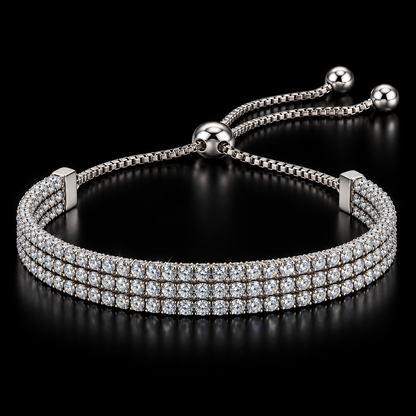 Three-Row Tennis Bracelet