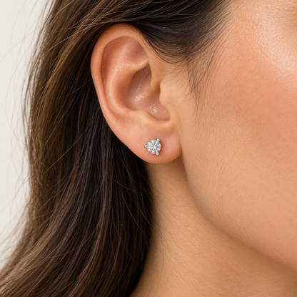 Classic Solitaire Stud Earrings