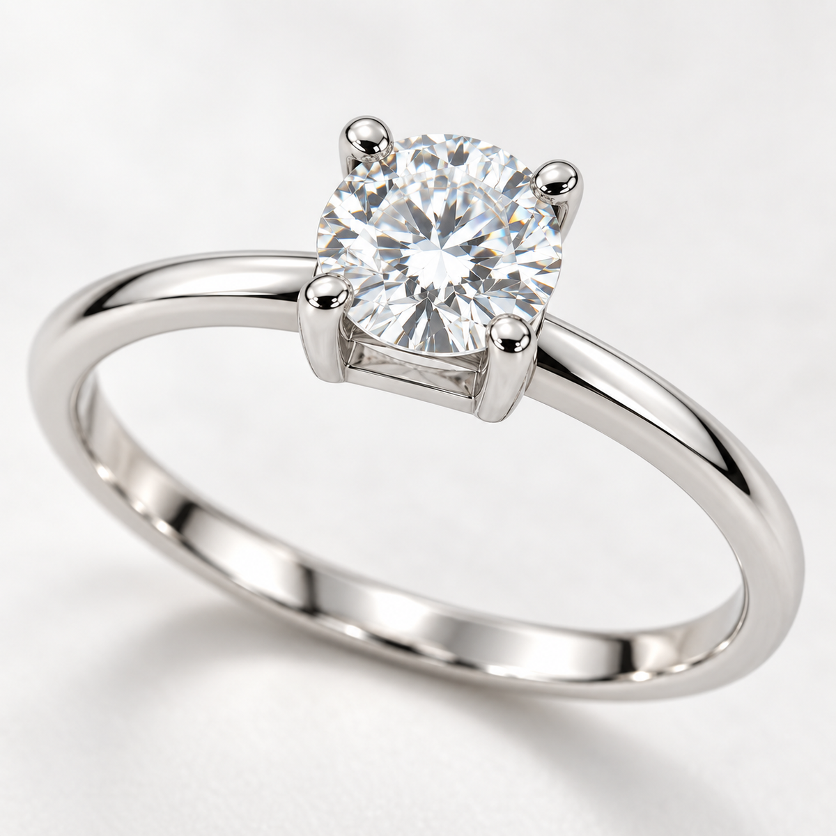 Classic Silver Solitaire Ring