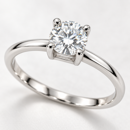 Classic Silver Solitaire Ring