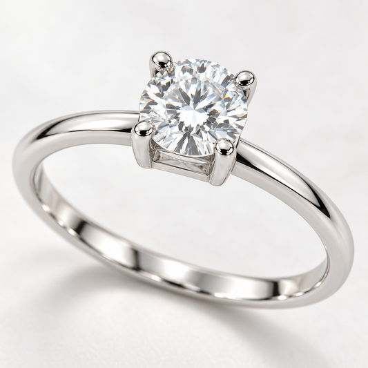 Classic Silver Solitaire Ring