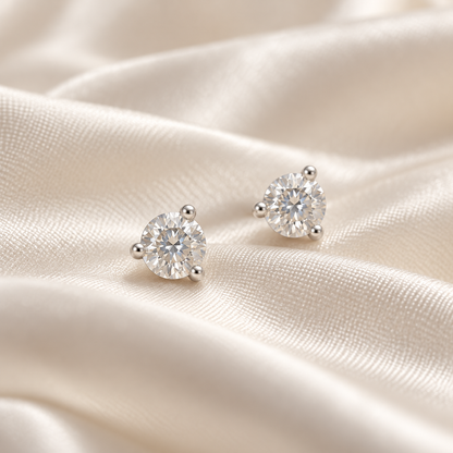 Classic Solitaire Stud Earrings