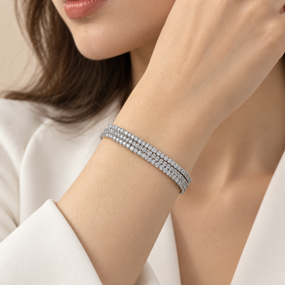 Three-Row Tennis Bracelet