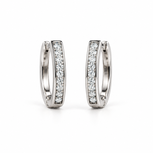 Silver Starlight Hoop Earrings