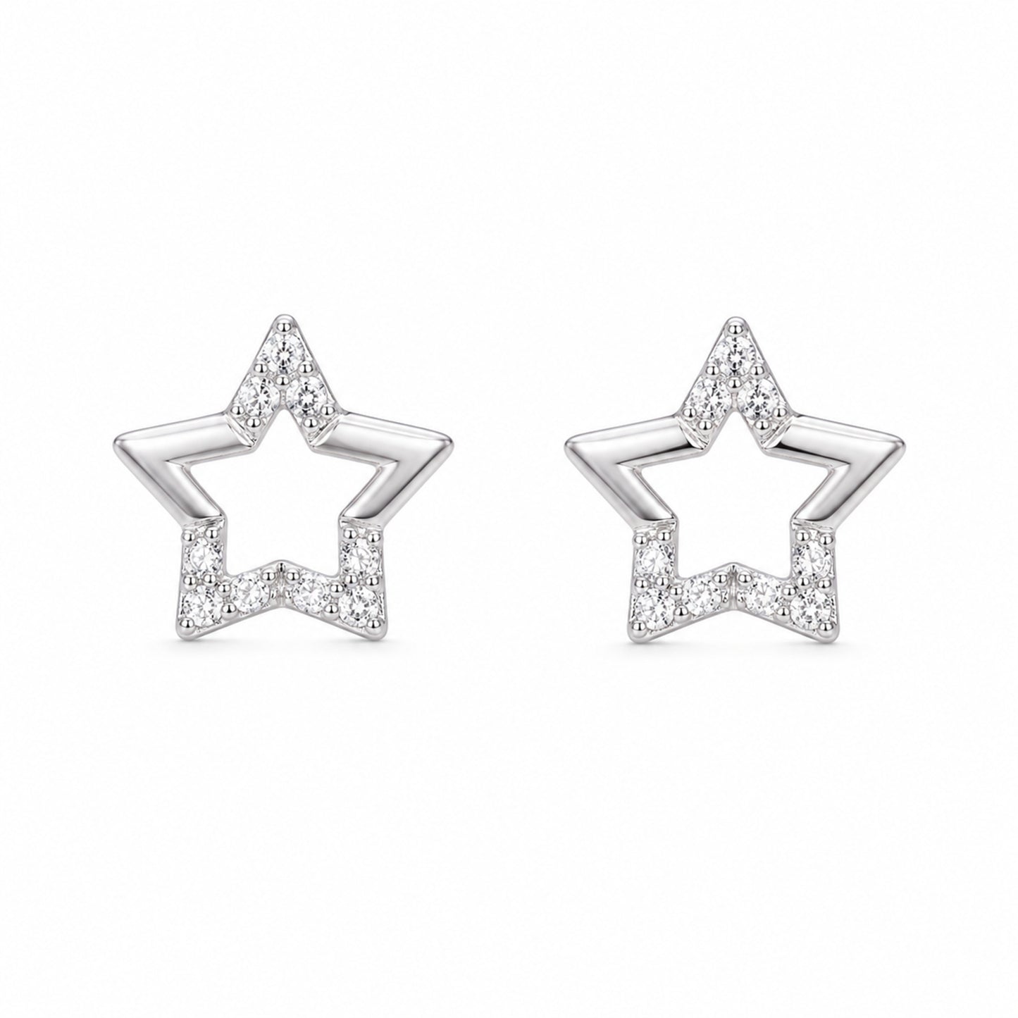 925 Sterling Silver Celestial Star Stud Earrings